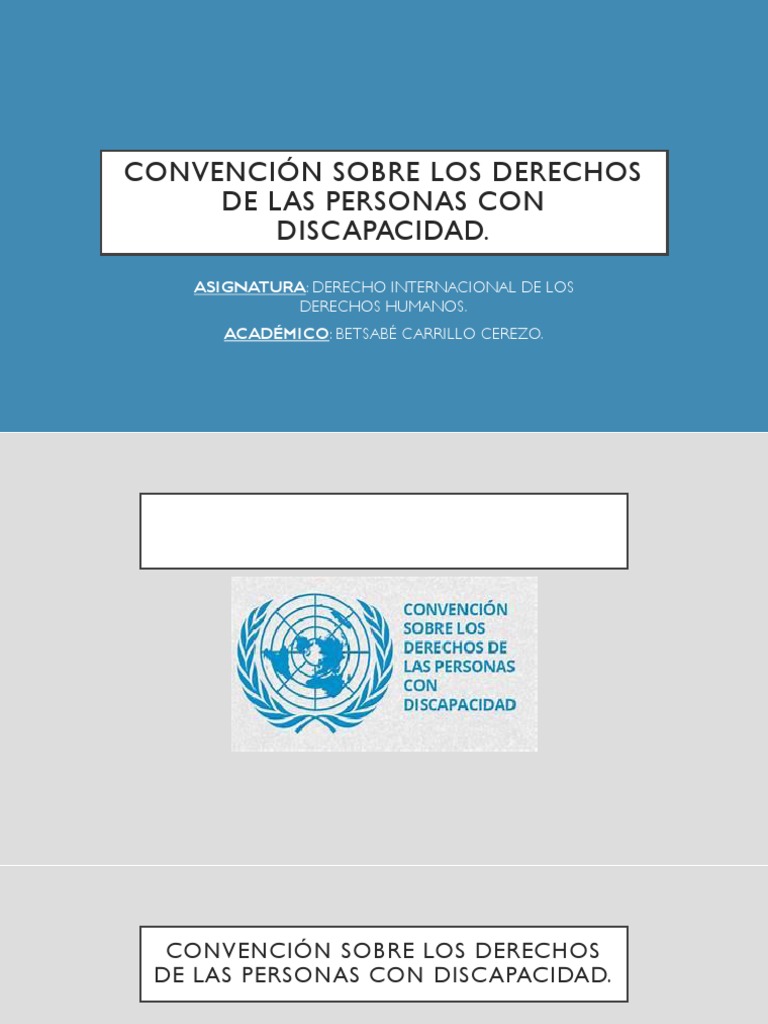 Convención Sobre Derechos de Las Personas Con Discapacidad | PDF ...