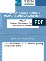 Lecture 8 - Strategic Business and Financial Planning For Multinationals