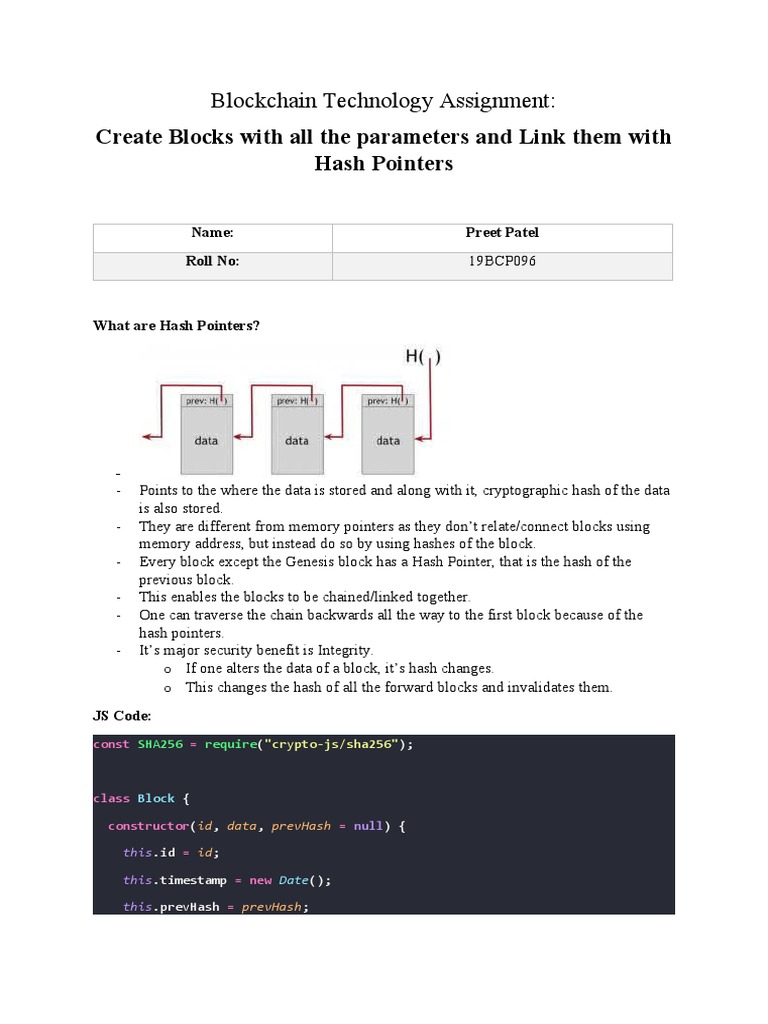 Understanding Hash Pointers in Blockchain | PDF | Pointer (Computer ...