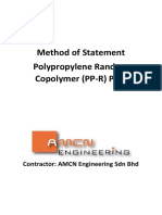 PPR Pipe Method Statement For Pipe and Fitting Installation and Testing Commissioning PDF