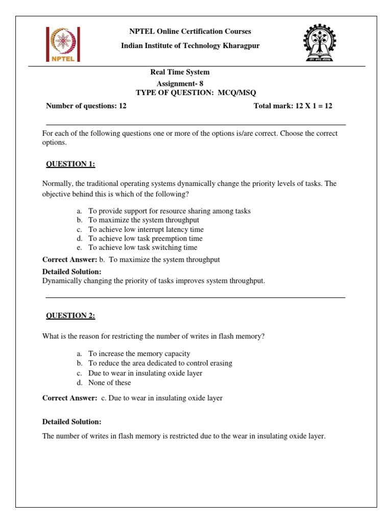 Assgn8_NPTEL PDF Scheduling Operating System