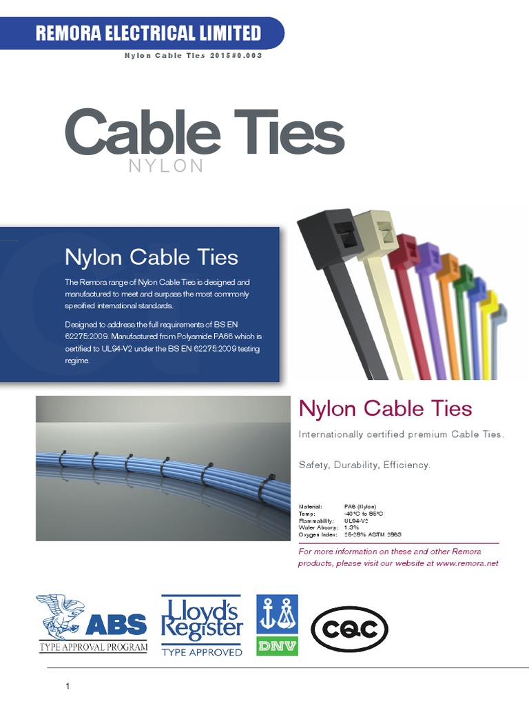 2015 Nylon Cable Ties PDF Thermoplastic Materials