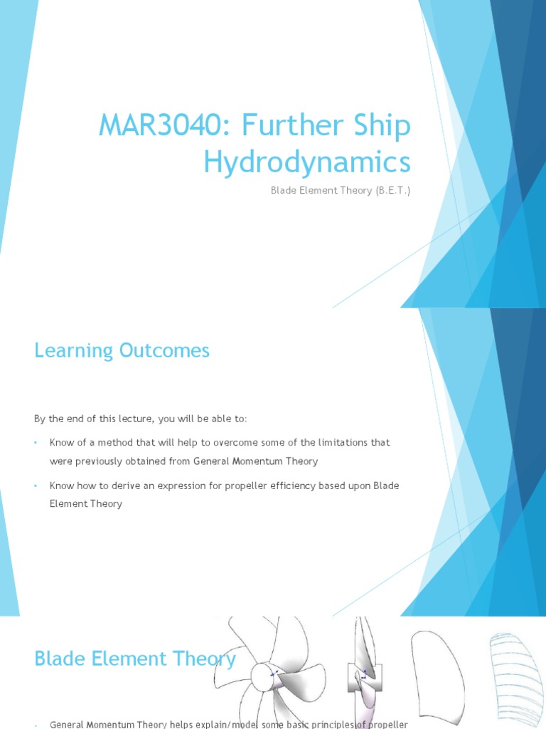 Blade Element Theory in Ship Hydrodynamics | PDF | Drag (Physics ...