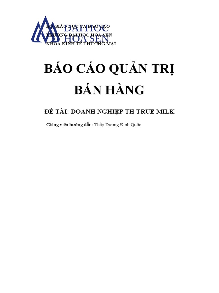 th true milk mẫu | PDF