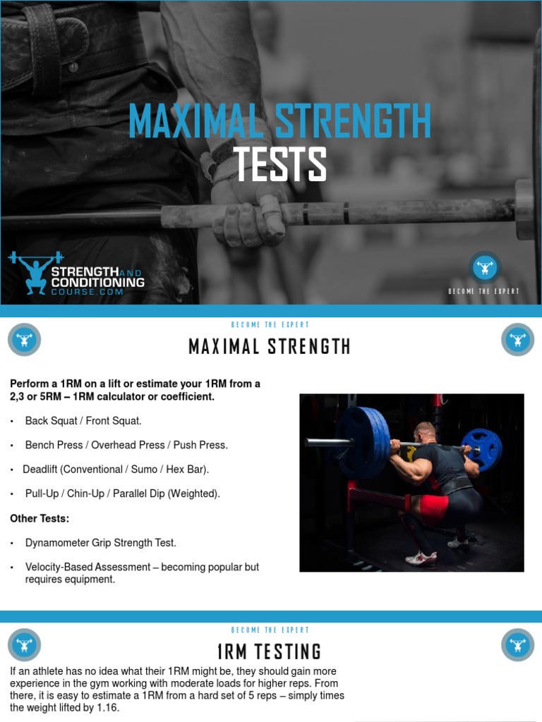 1RM Testing | PDF | Strength Training | Weight Training