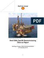Brent Delta Topside Close Out Report