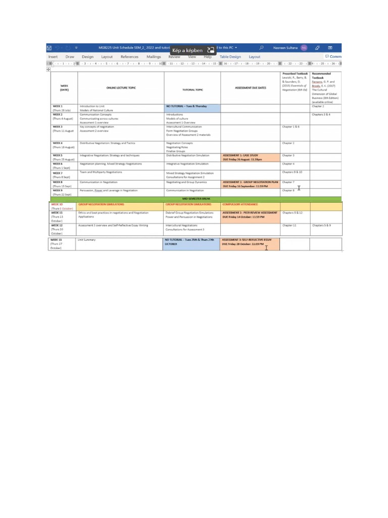 Semester Schedule Full | PDF