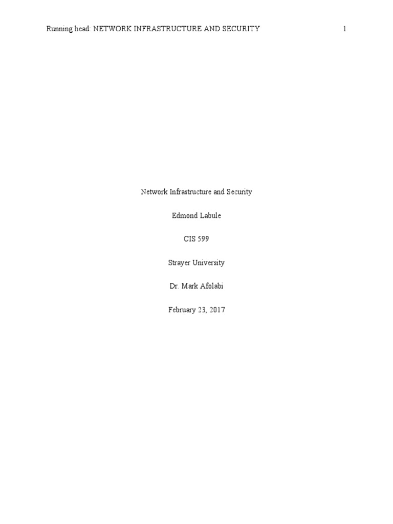 CIS599 Week 8 Project Deliverables 5 Infrastructure Document | PDF ...