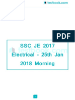 SSC JE EE Previous Year Paper 6 (Held On - 25 Jan 2018 Morning)
