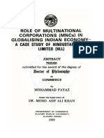 Role of Multinational Corporations (MNCS) in Globalising Indian Economy-A Case Study of Hindustan Lever Limited (HLL)