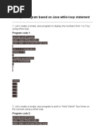 Example Program Based On Java Loop Statement