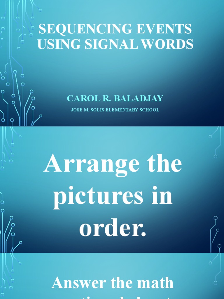Sequencing Events Using Signal Words | PDF | Plants | Trees