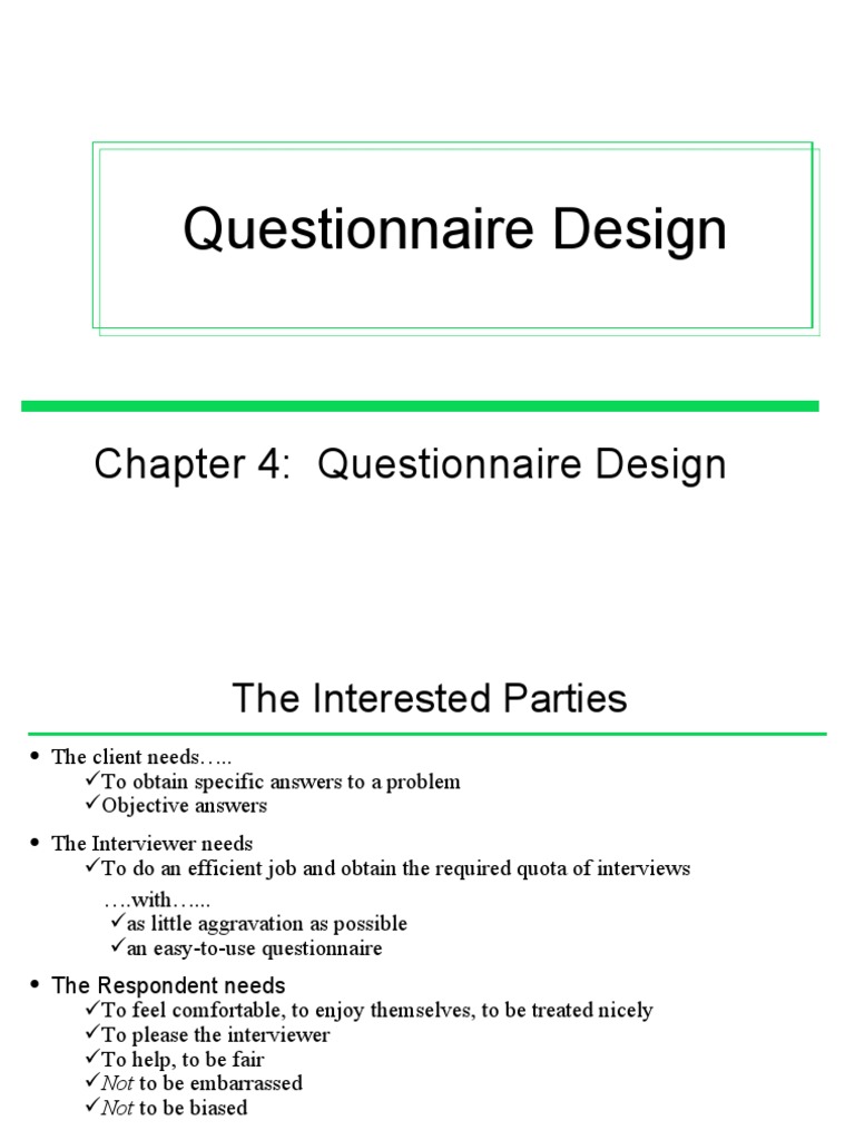 11.4 Designing Effective Questions And Questionnaires – IPRH