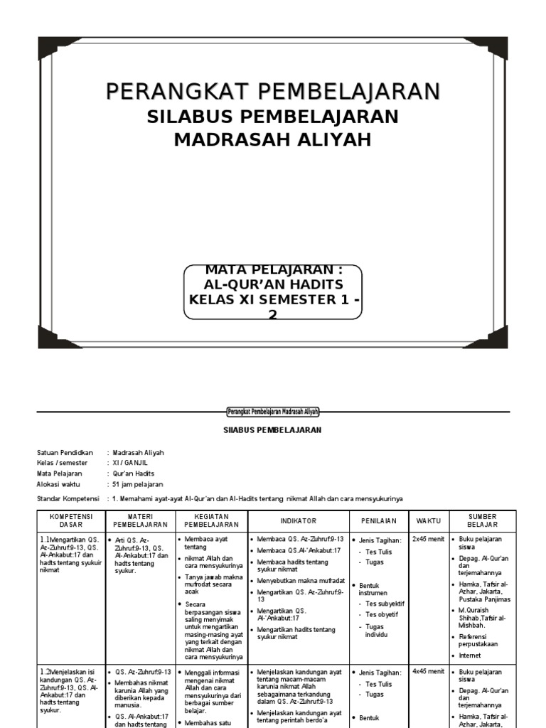 Buku Paket Al Quran Hadis Kelas 11 Kurikulum 2013 - Guru Paud