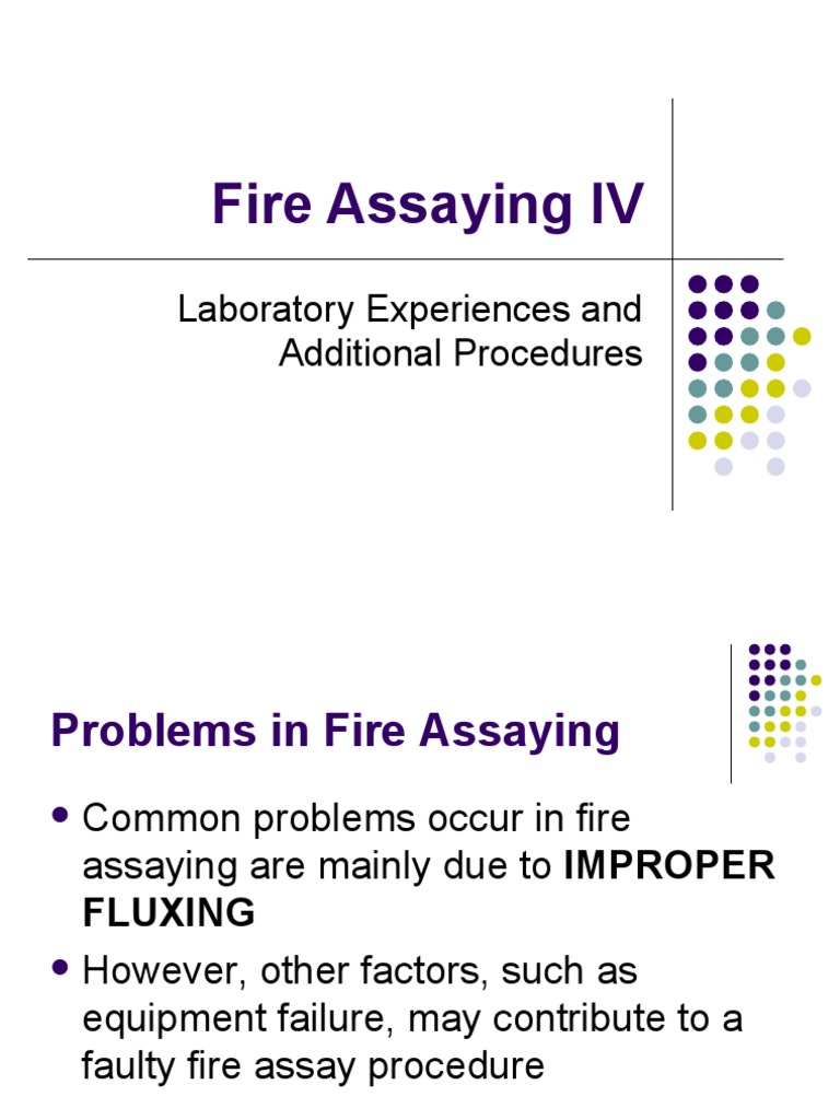 Fire Assaying IV PDF Metallurgical Assay Lead