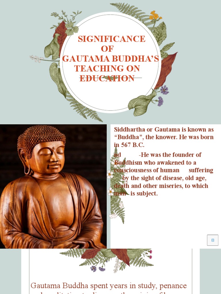 The Significance of Buddha To Education PDF Gautama Buddha Noble