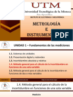 MeI - Ing Ind - 1 - 4 - MÉTODO GENERAL PARA EL CÁLCULO DE LA INCERTIDUMBRE EN FUNCIONES DE UNA SOLA VARIABLE