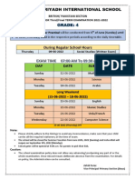 Date Sheet Grade 4 Boys 3rd Term June, 2022