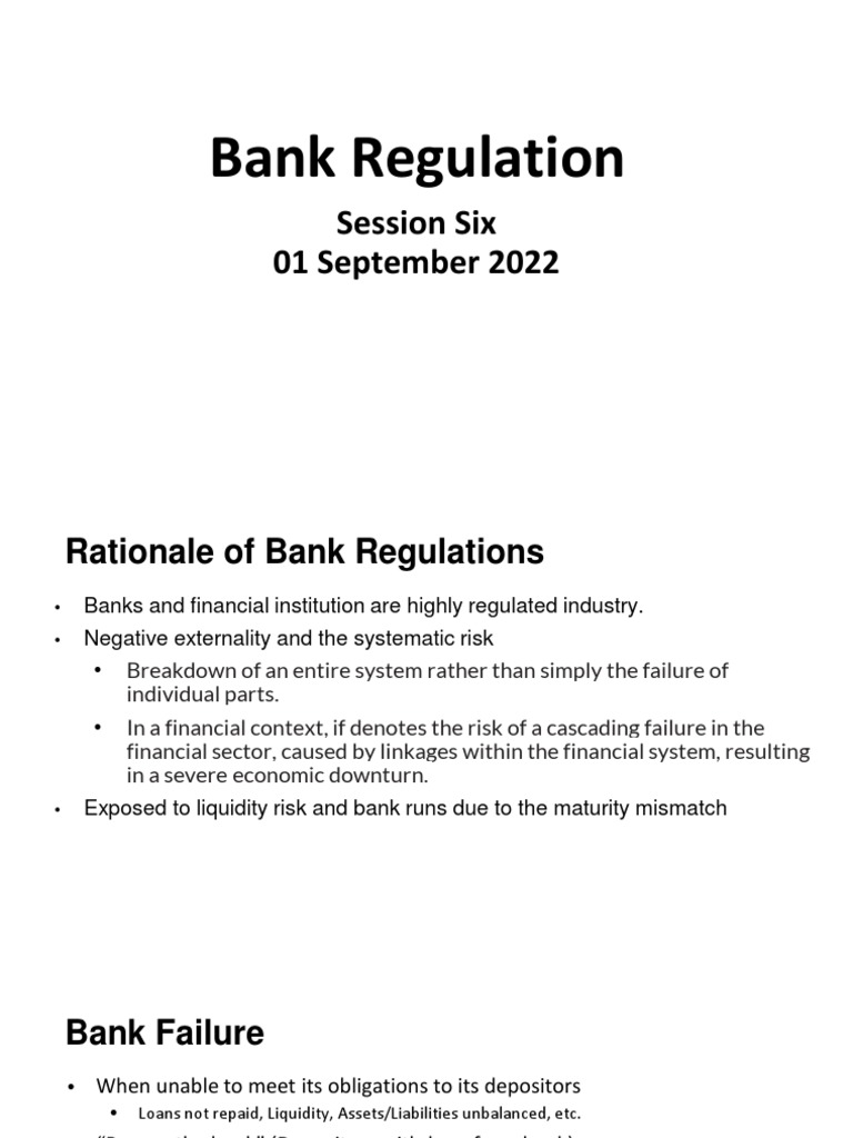 Bank Regulation N 7 Session6 PDF Reserve Bank Of India Banks