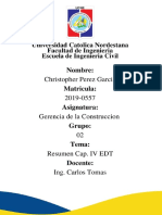 Resumen Cap. IV EDT Metodos de Planificacion y Control de Obras Christopher Perez