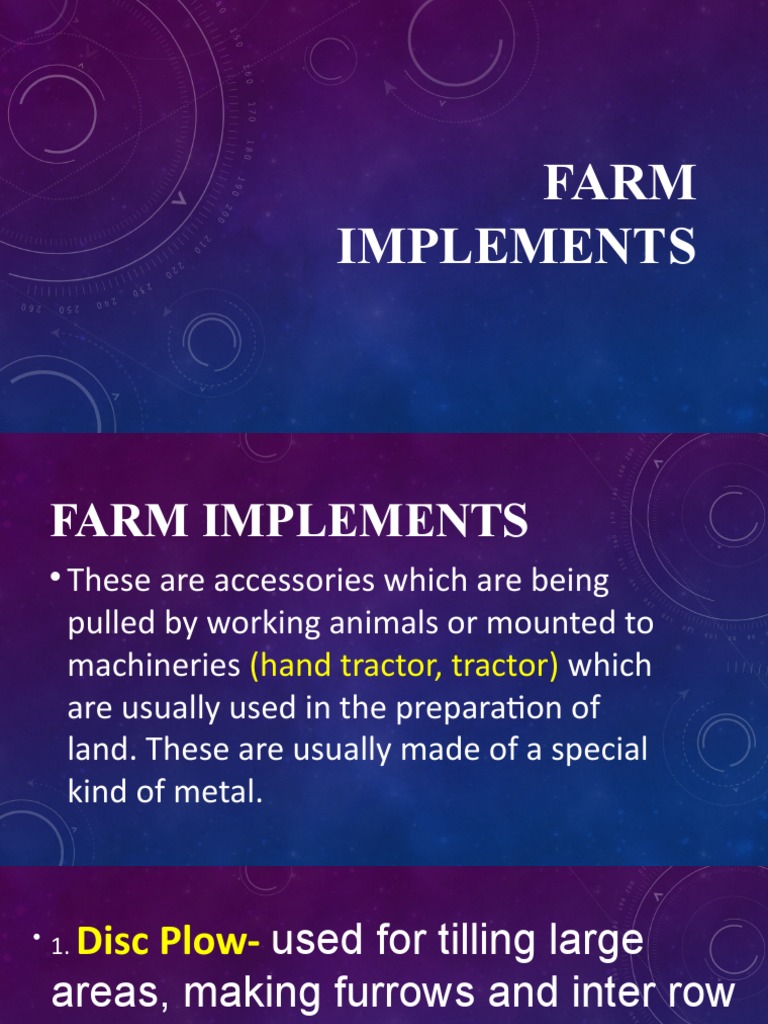 Overview of Farm Implements and Equipment | PDF