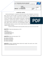 Avaliação 2º Trimestral Ciências Judite