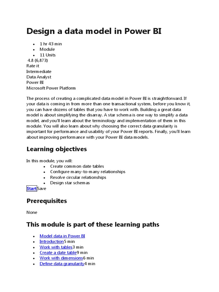 5 Design A Data Model in Power BI | PDF | Relational Database | Table ...