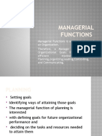 Managerial Functions