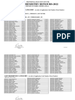 B.Sc. Chemistry Honours-2022: 1 List