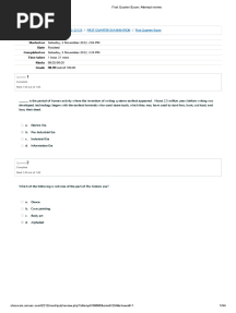 First Quarter Exam - Attempt Review Meil