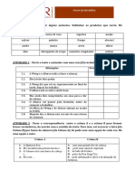 Ficha de revisões com atividades de escuta e preenchimento