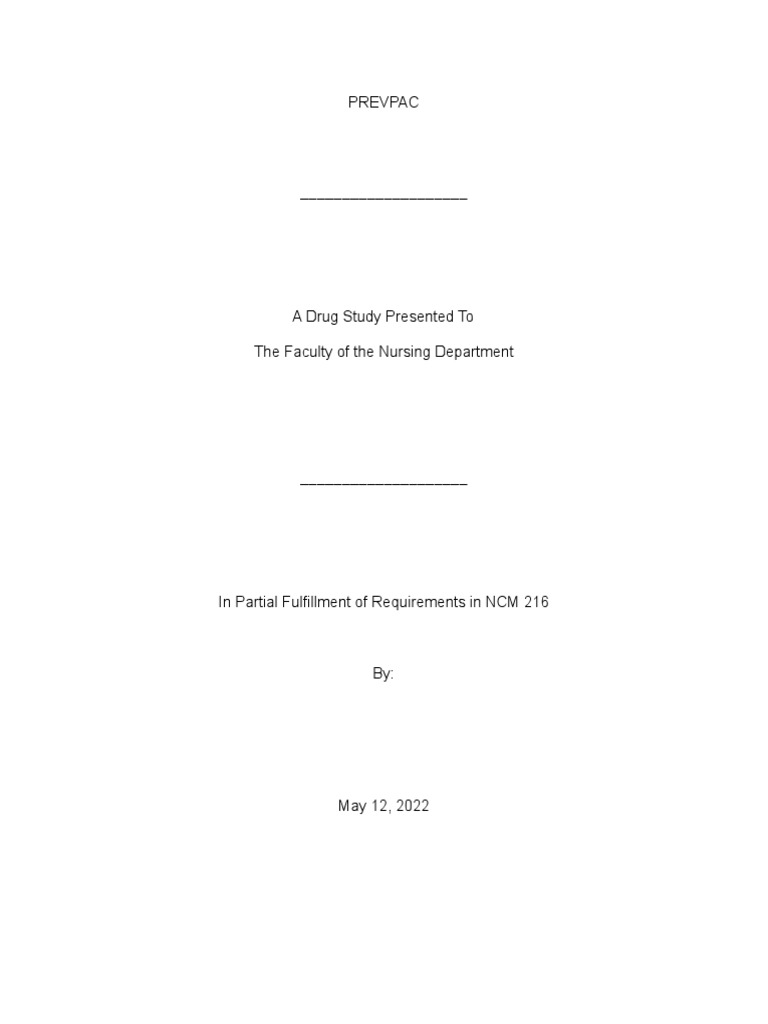 PREVPAC Drug Study | PDF | Pharmacology | Diseases And Disorders