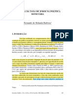 A Inércia Da Taxa de Juros Na Política Monetária