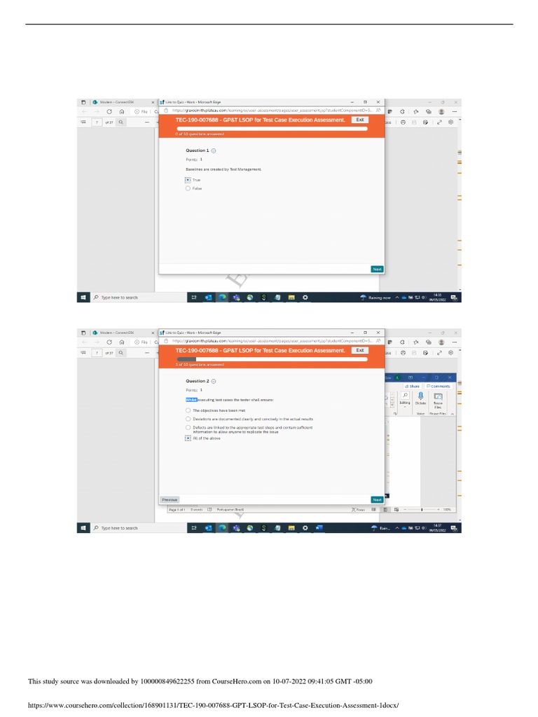 Tec 190 007688 gp t lsop for test case execution assessment 1 pdf