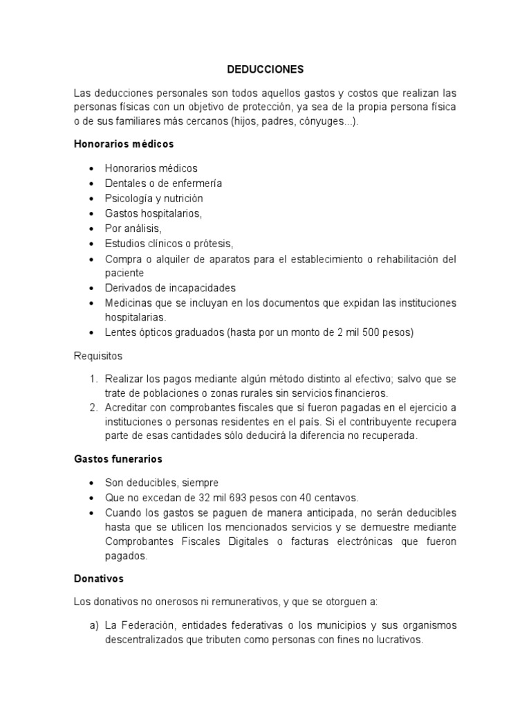 Deducciones Personales en Impuestos 2023 | PDF | Impuesto sobre la renta