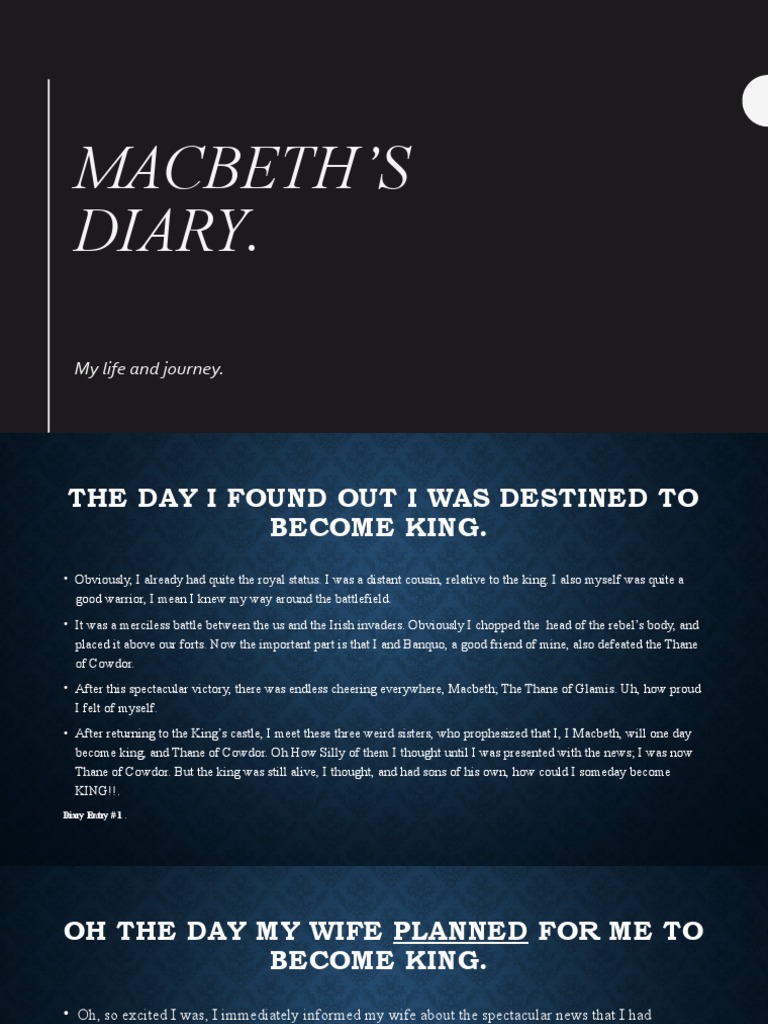 Macbeth's Diary PDF Macbeth