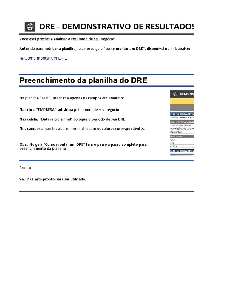 Planilha DRE - XLSX f48b5f0353 | PDF | Salário | Impostos