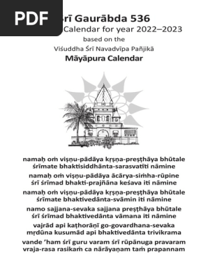 Bhakta Bandhav Calendar 2022 2023 | PDF | Spice | Foods
