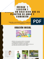 Clase 2 - Lección 1° Creo en Un Solo Dios Que Es Plenitud de Amor y Comunión