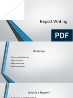 Report Writing (BHM)