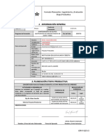 Información General: Formato Planeación, Seguimiento y Evaluación Etapa Productiva