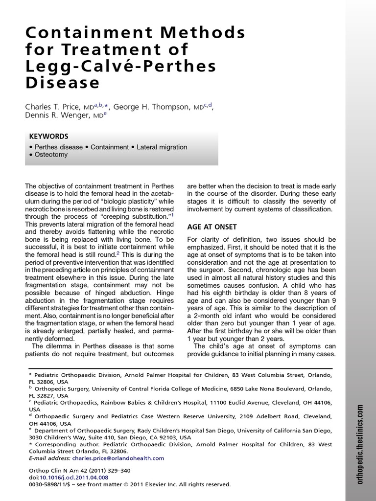 Containment Methods For RX of LCPD | PDF | Pelvis | Hip