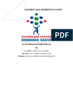 Universidad Privada Domingo Savio: Actividad Invidividual #2