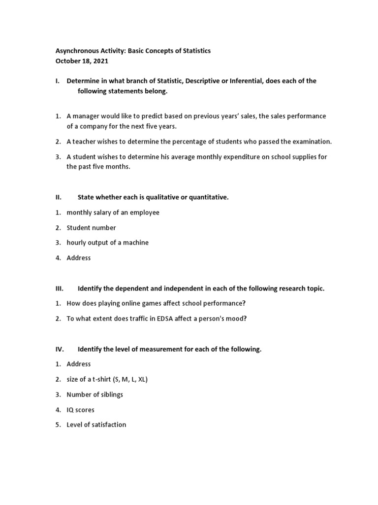 Basic Concepts of Statistics | PDF