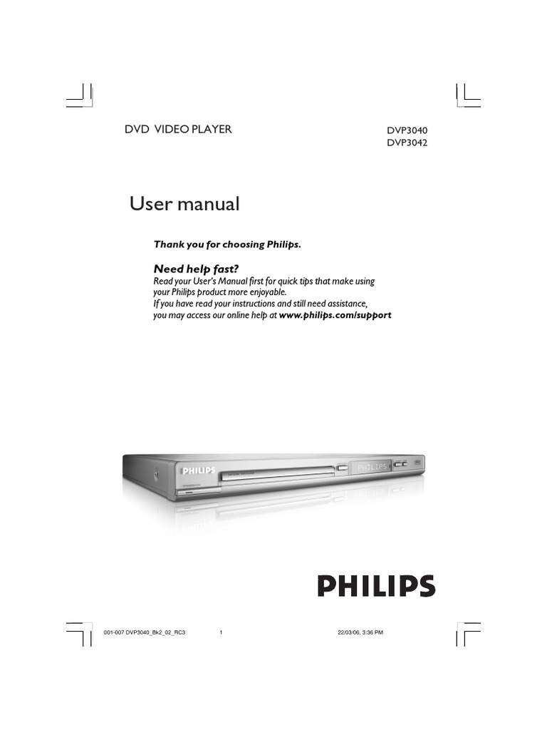 lecteur dvd philips dvp 3040