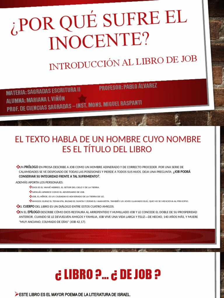 El Sufrimiento y la Justicia en Job | PDF | Libro de trabajo | Satán