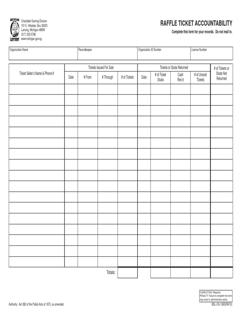 Raffle Ticket Accountability Form Guide | PDF