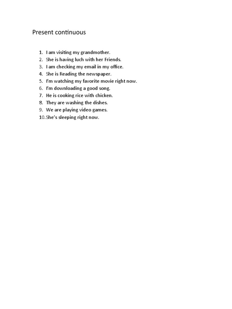 Present Continuous | PDF