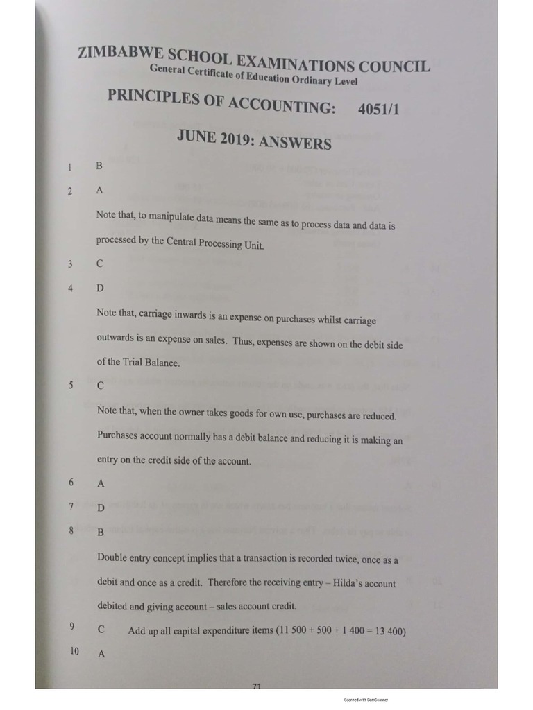 Principles of accounts june 2019 paper 1 solutions1 pdf