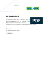 Certificado laboral yeny